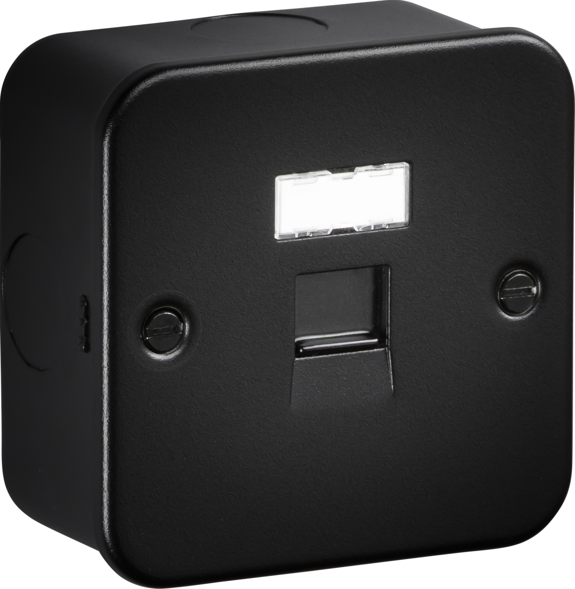 Knightsbridge MC6TB 1 Gang RJ45 CAT6A Network Outlet Metal Clad Textured Black