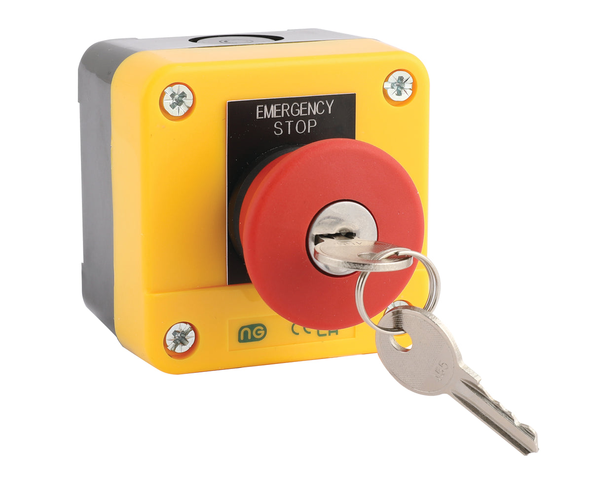 Niglon MHSK1NC 40mm Red Key Release Emergency Stop Station IP65