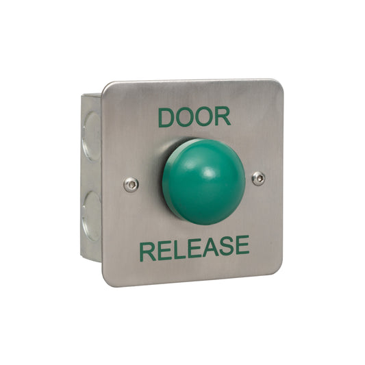 RGL MKOBO-EBGB/DR Metal Green Dome 'Door Release' Exit Button Stainless Steel