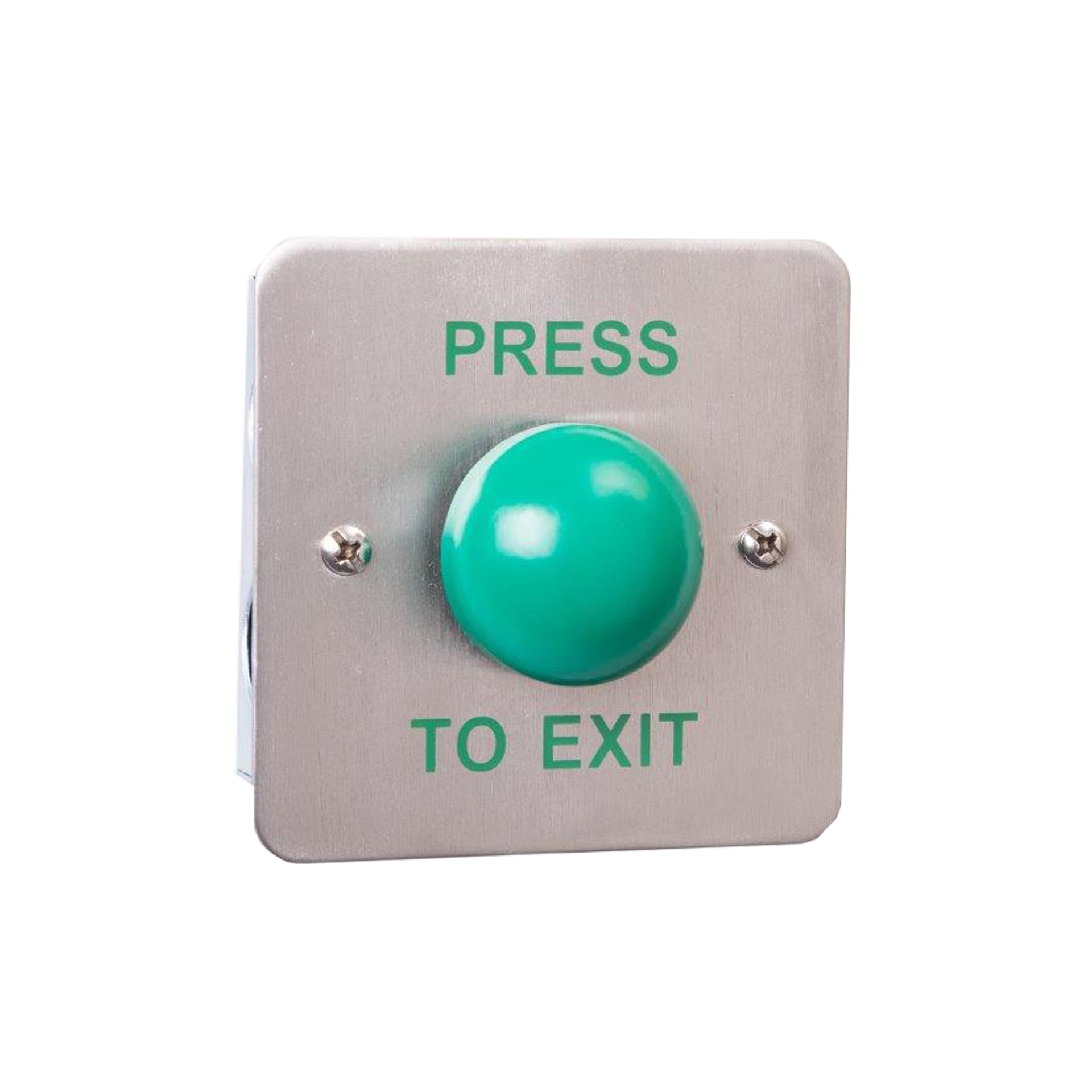 RGL MKOBO-EBGB/PTE Metal Green Dome 'Press To Exit' Button Stainless Steel