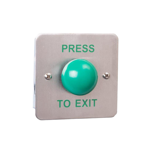 RGL MKOBO-EBGB/PTE Metal Green Dome 'Press To Exit' Button Stainless Steel