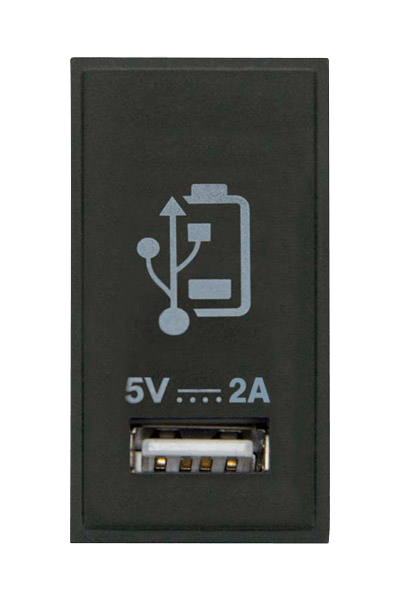 Scolmore MM515BK 25 x 50mm 2A USB Charging Module Black