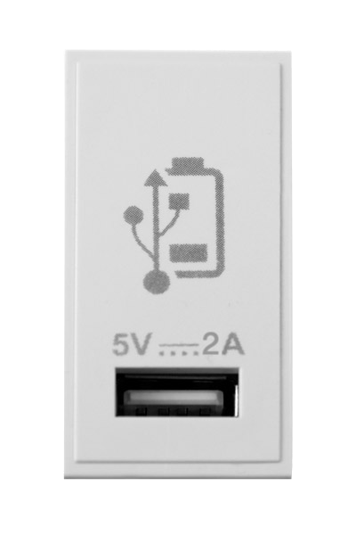 Scolmore MM515WH 25 x 50mm 2A USB Charging Module White
