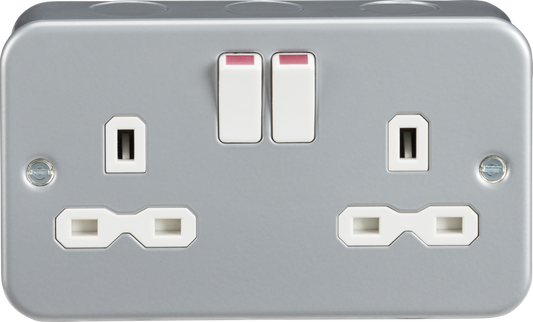 Knightsbridge MR9000 2 Gang 13A DP Switched Socket Metal Clad