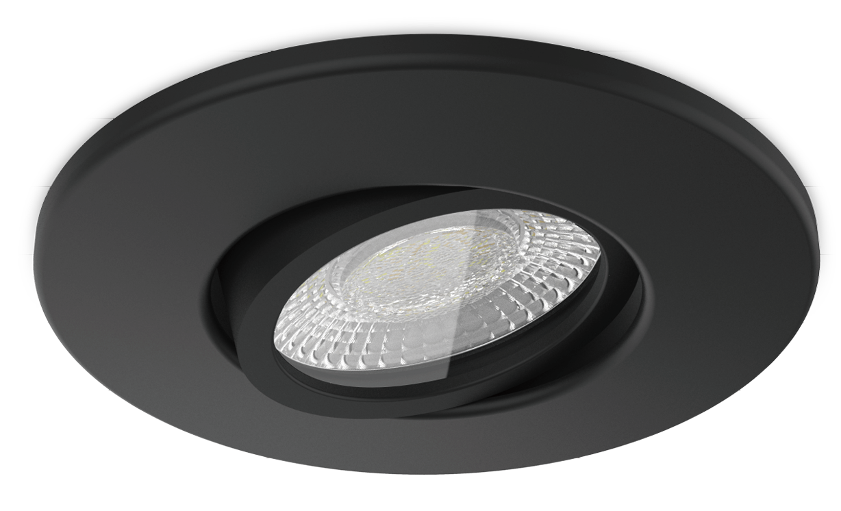 Kosnic MAUTB/GU10 Mauna Fire Can Tilt GU10 Tilt Downlight Can IP20 Black