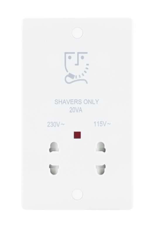 Niglon NDVSS 115/230V Shaver Socket White Moulded
