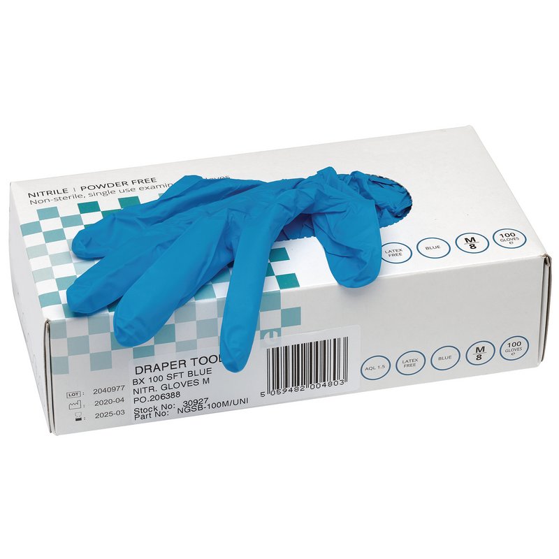 Draper NGSB-100/UNI Nitrile Gloves Box of 100
