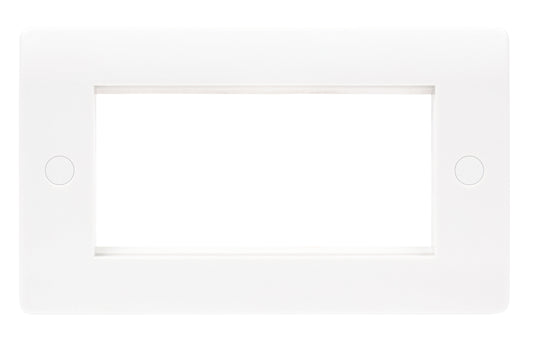 Niglon NMP24 2 Gang 4 Module Euromodule Faceplate White Moulded