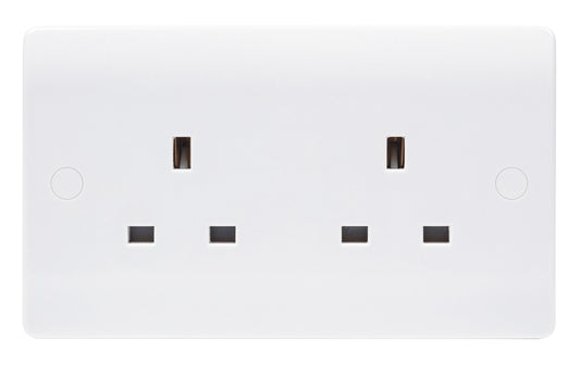 Niglon NS132 2 Gang 13A Unswitched Socket White Moulded