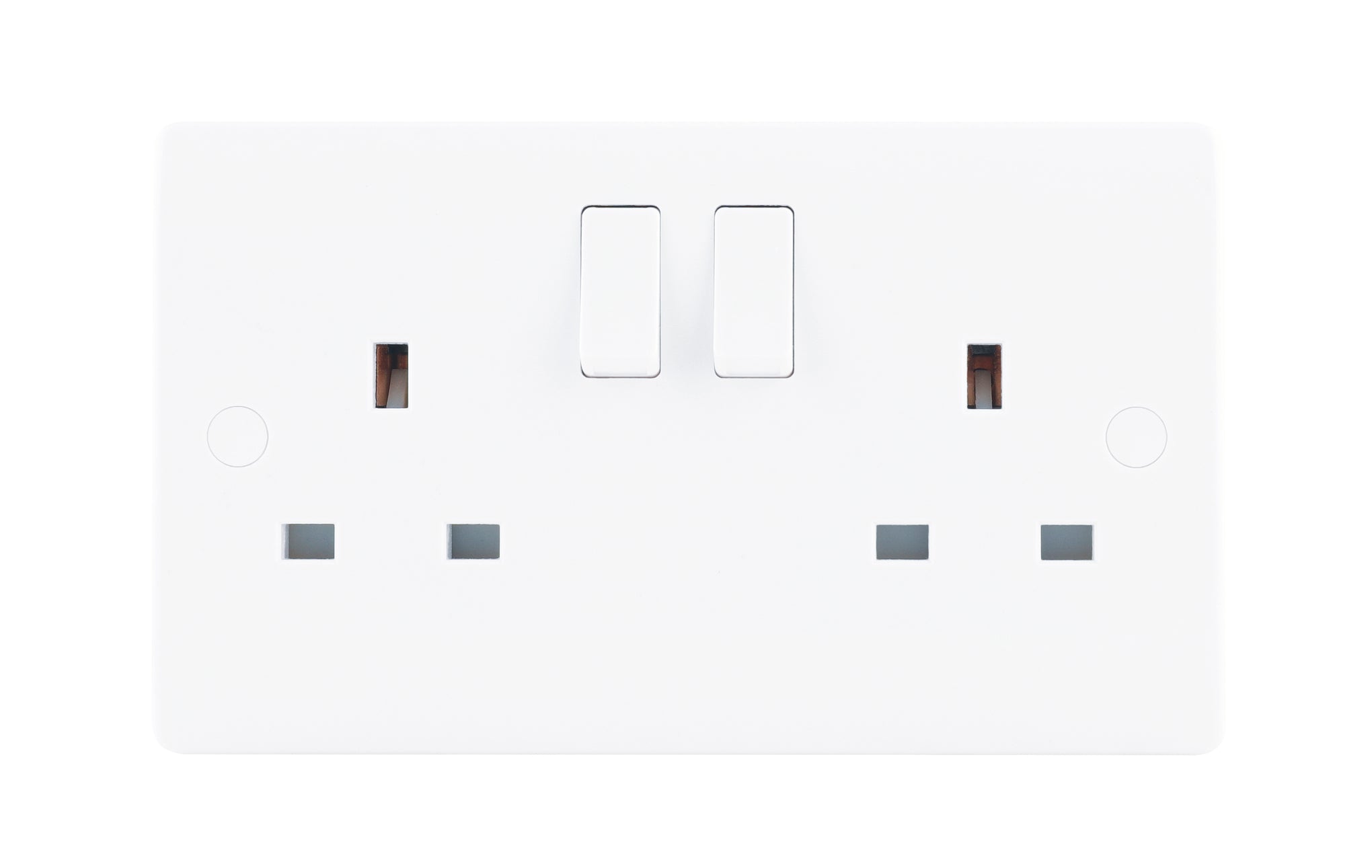 Niglon NS132S 2 Gang 13A Switched Socket White Moulded