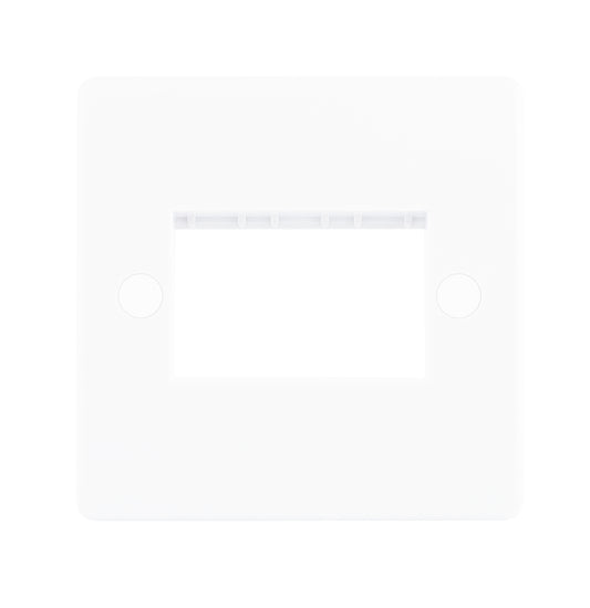 Niglon NSP3 3 Gang Grid Faceplate White Moulded