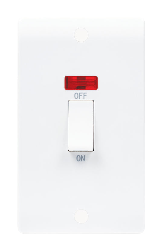 Niglon NSP45LDPN 2 Gang 45A DP Switch with Neon White Moulded