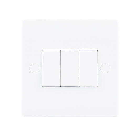 Niglon NSP632 3 Gang 2 Way Switch White Moulded