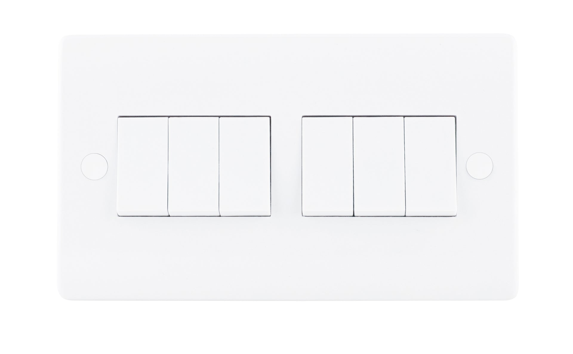 Niglon NSP662 6 Gang 2 Way Switch White Moulded