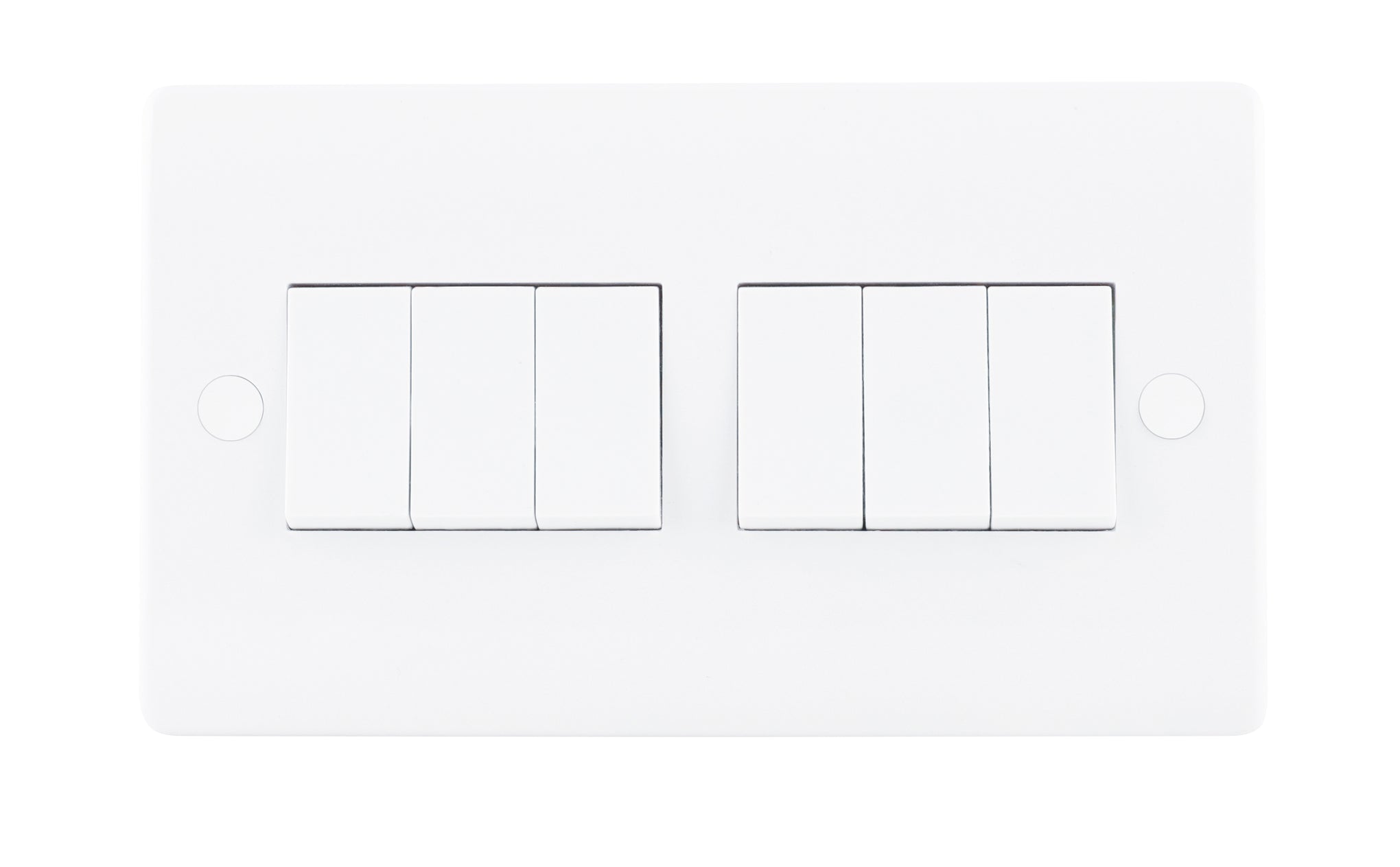 Niglon NSP662 6 Gang 2 Way Switch White Moulded