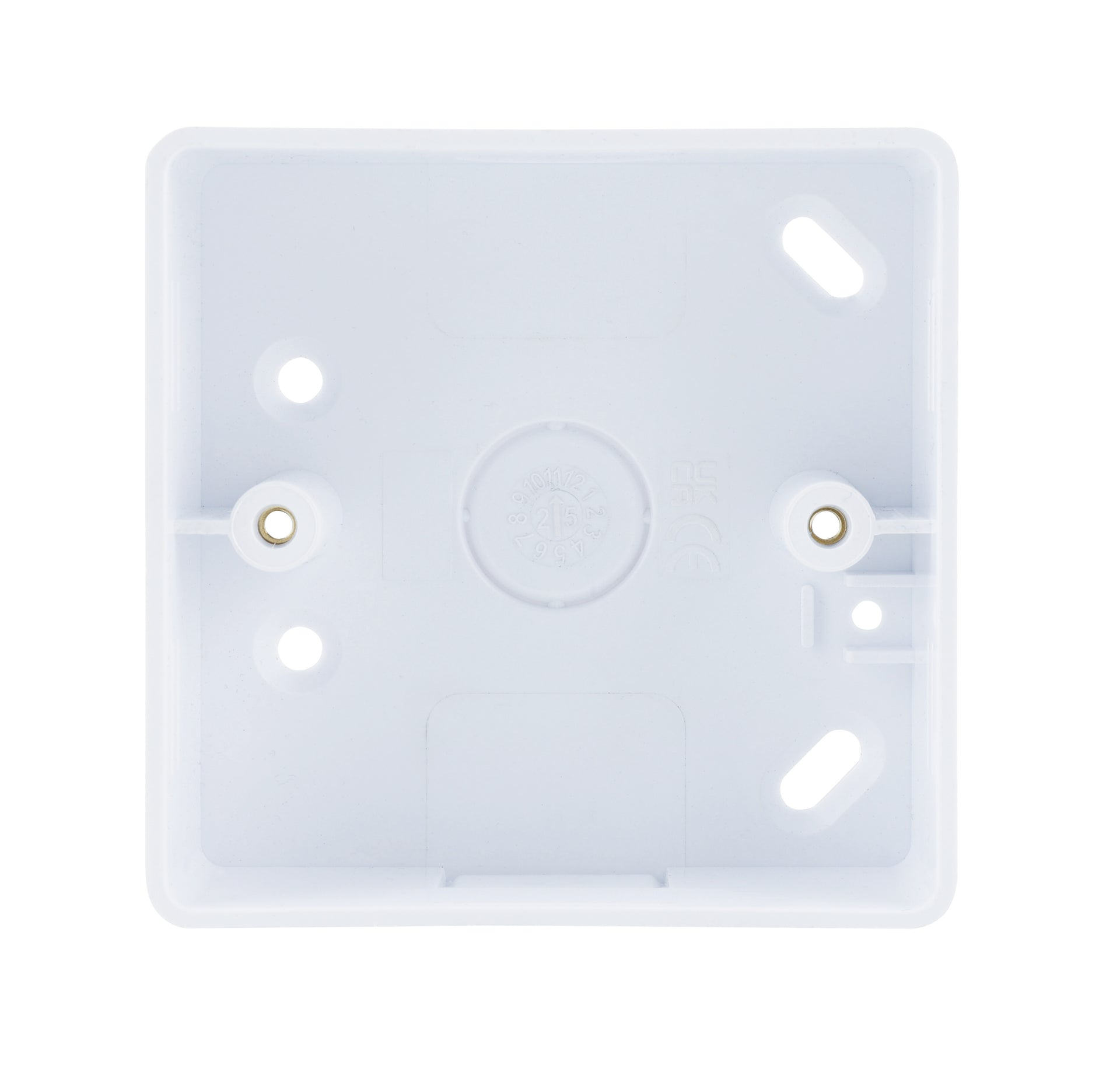 Niglon NSPB132 1 Gang 32mm Round Corner PVC Pattress with Conduit and Trunking Entry
