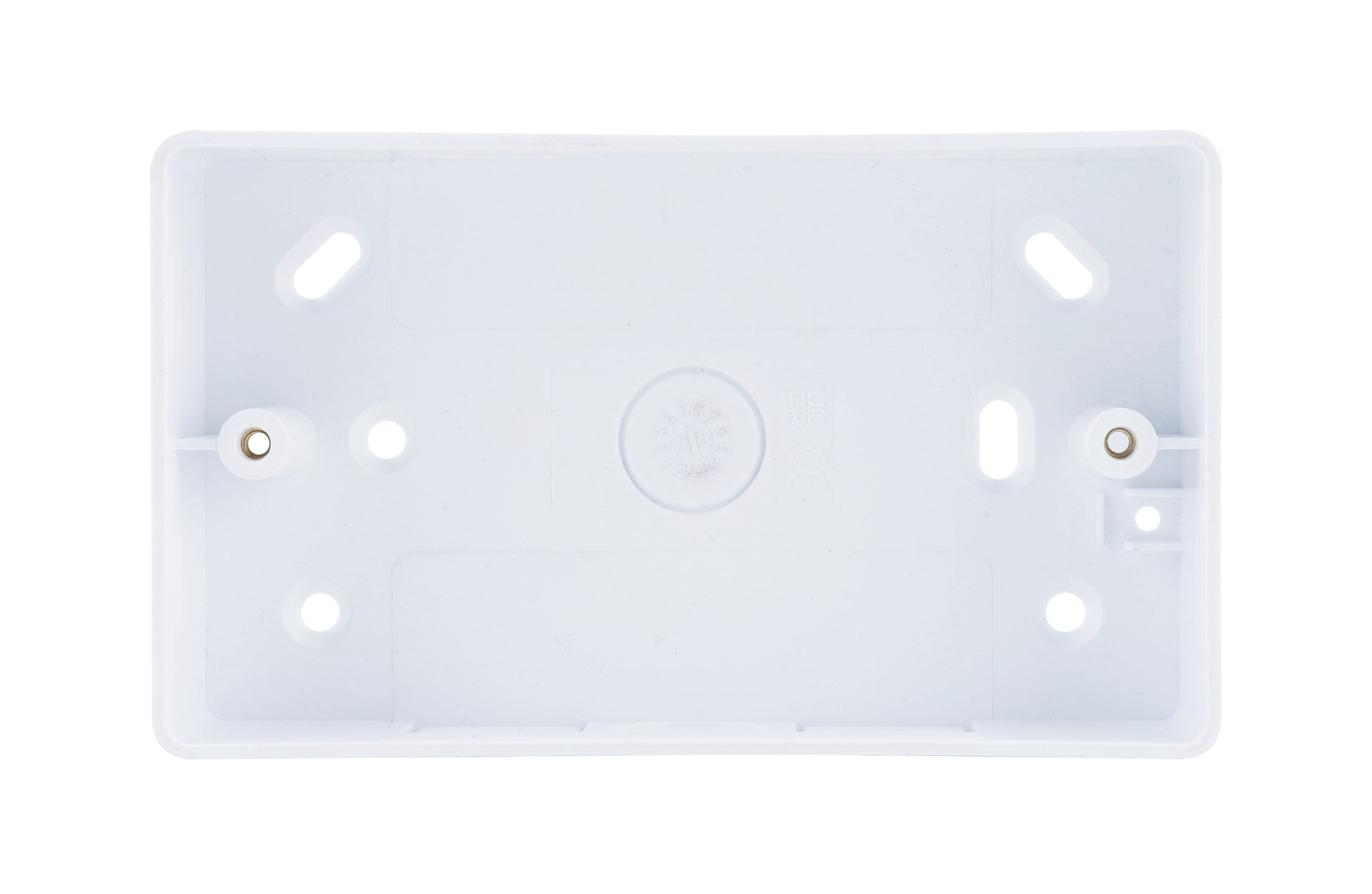 Niglon NSPB232 2 Gang 32mm Round Corner PVC Pattress with Conduit and Trunking Entry