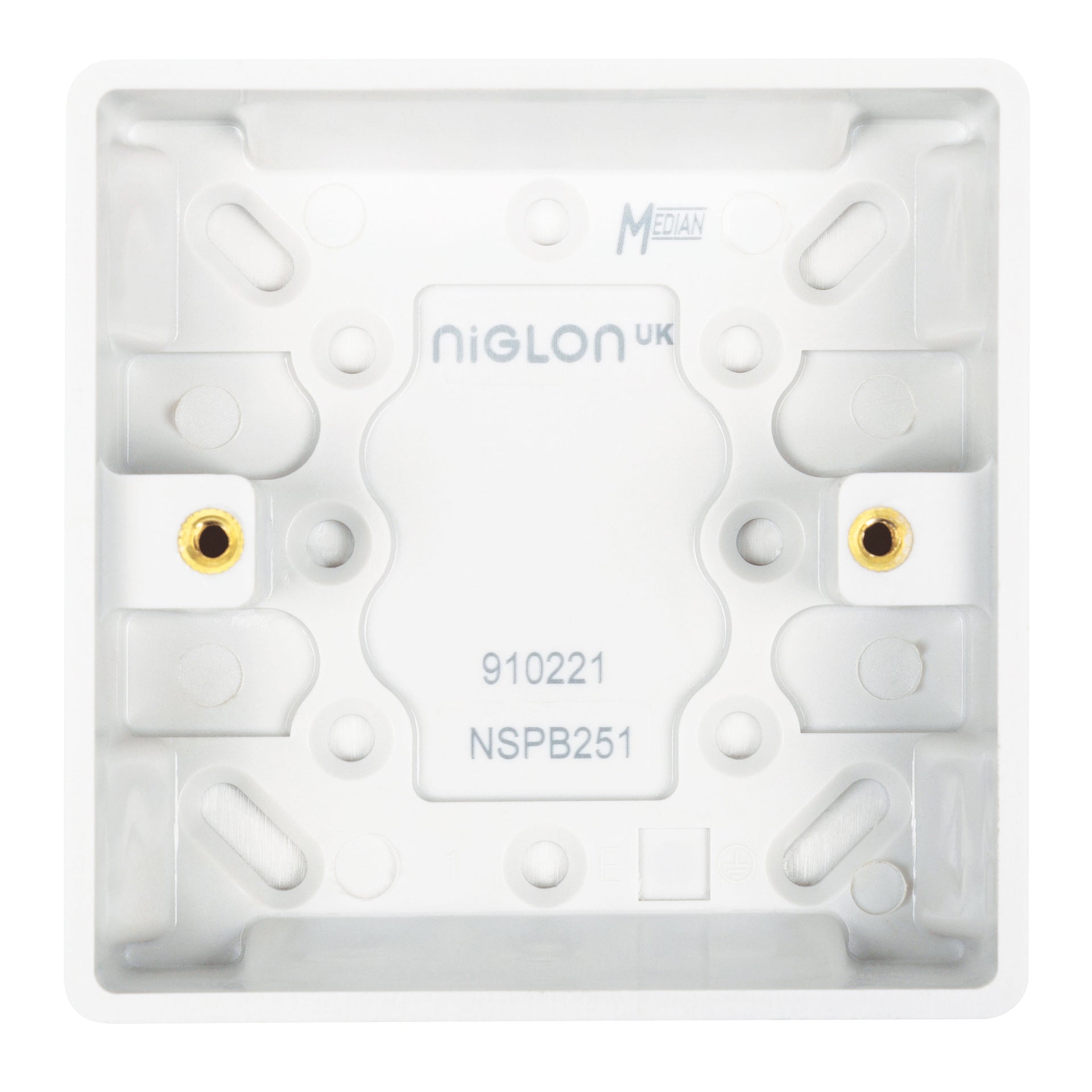 Niglon NSPB251 1 Gang 25mm Pattress White Moulded