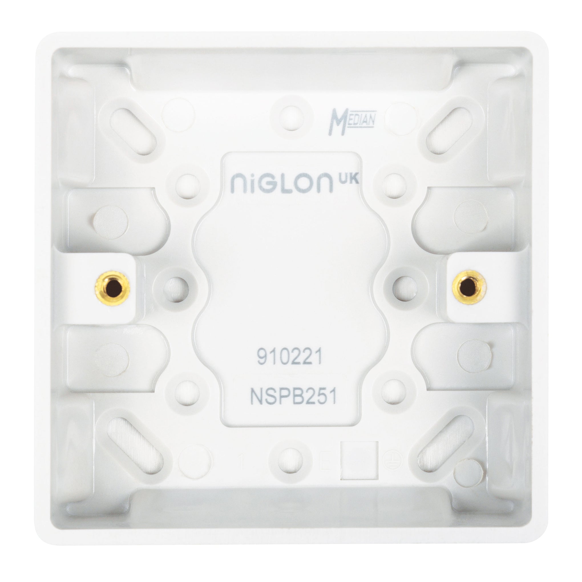 Niglon NSPB251 1 Gang 25mm Pattress White Moulded