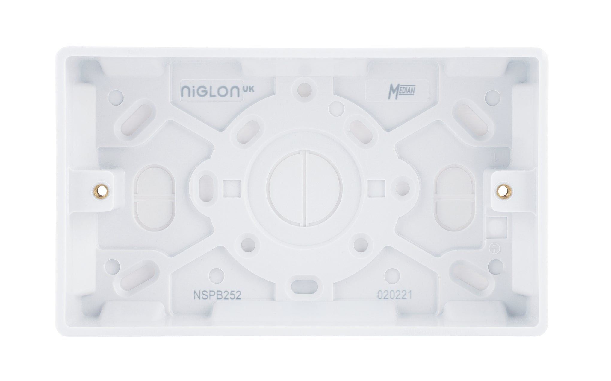 Niglon NSPB252 2 Gang 25mm Pattress White Moulded