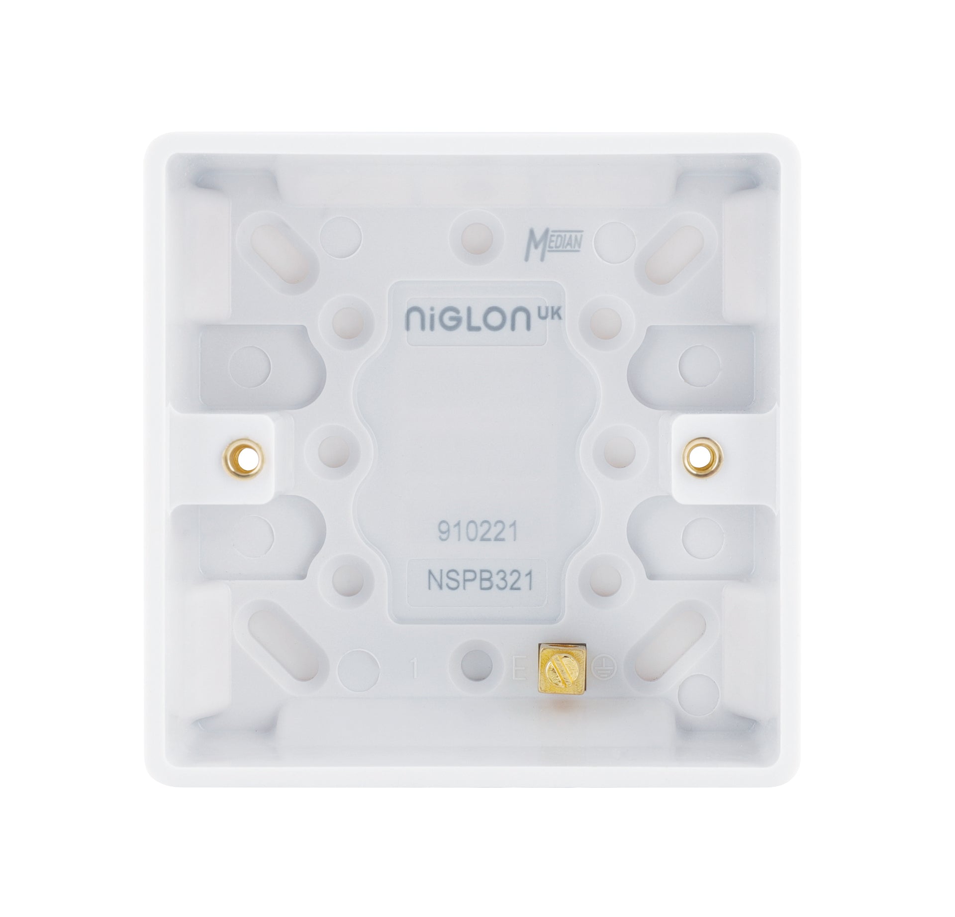 Niglon NSPB321 1 Gang 32mm Pattress White Moulded