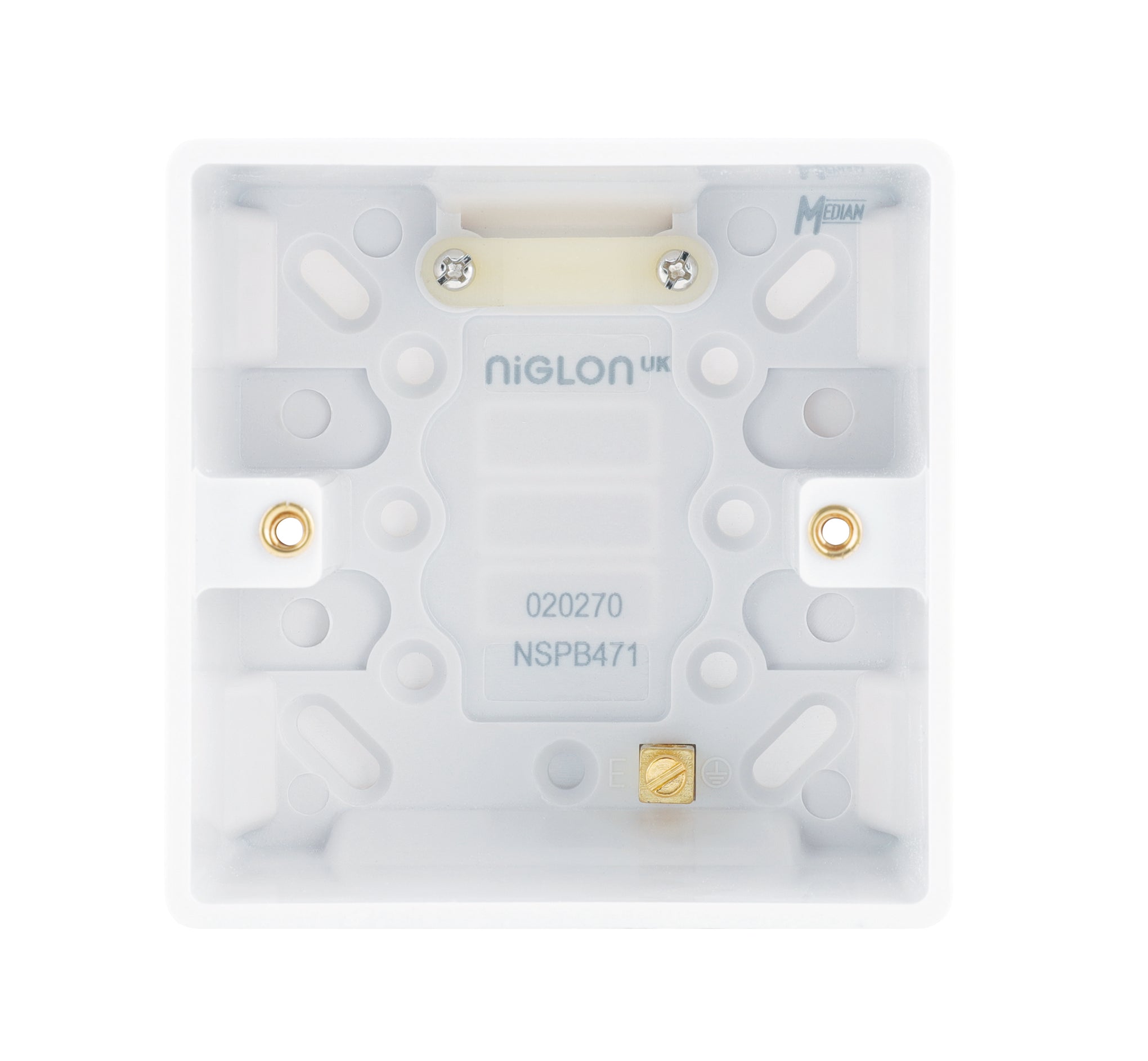 Niglon NSPB471 1 Gang 47mm Pattress White Moulded