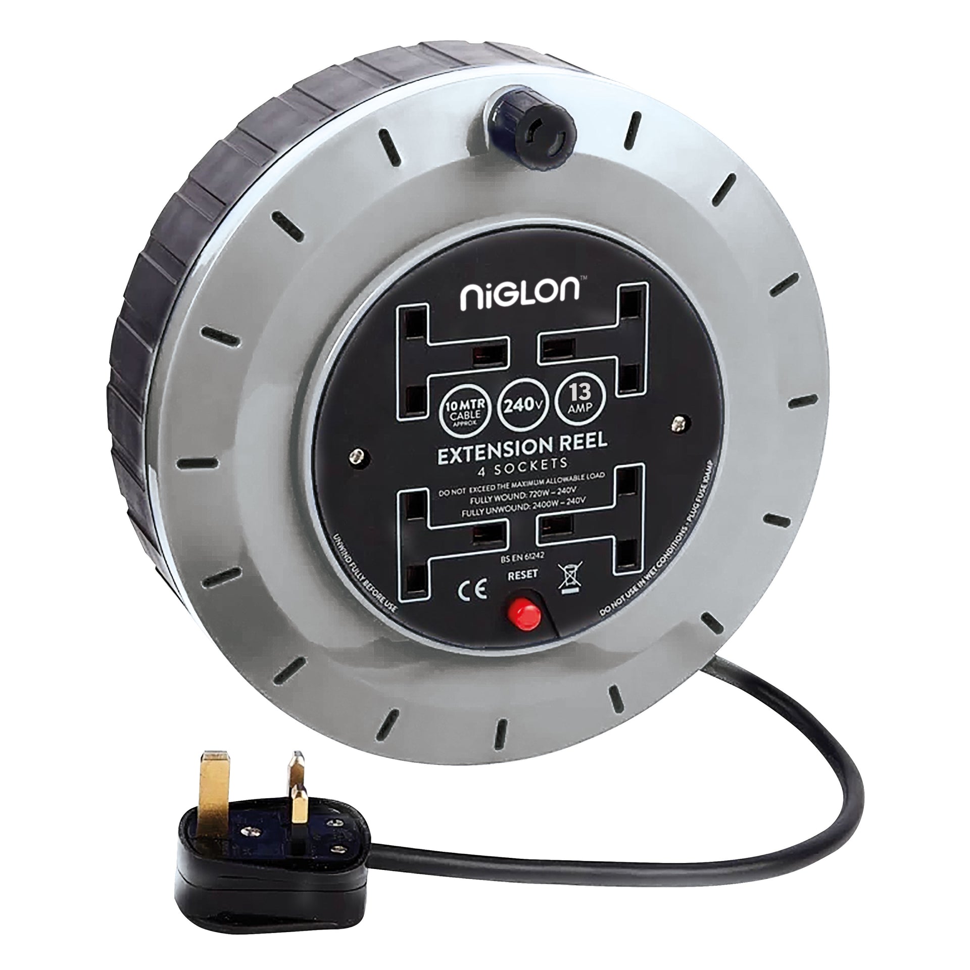 Niglon NCR41013 4 Gang 10m Cassette Reel