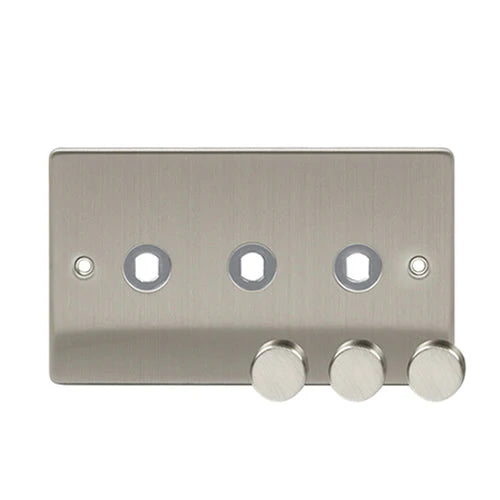 Niglon U-DP3-BC 3 Gang Dimmer Faceplate Brushed Chrome