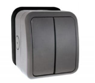 Click Scolmore OA412AG 2 Gang IP66 Weatherproof Switch