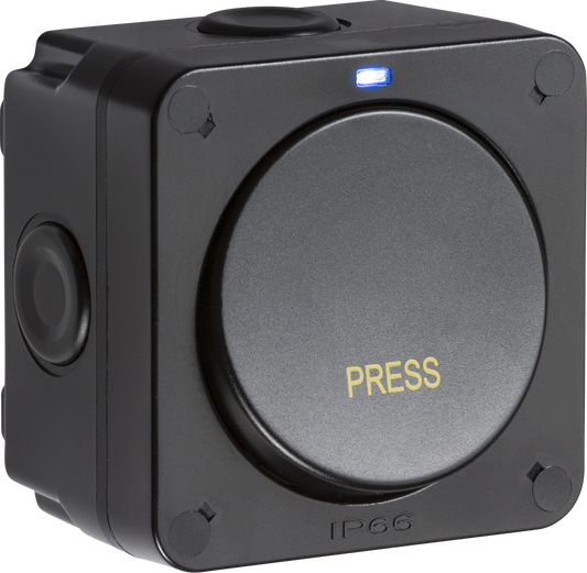 Knightsbridge OP21 1 Gang Retractive Switch with Neon IP66