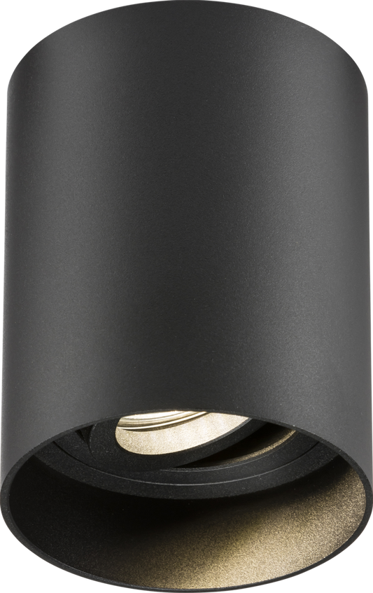 Knightsbridge ORA1TRB  GU10 Round Tilt Surface Downlight Black