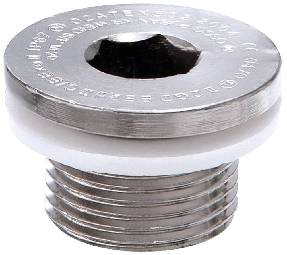 Wiska 50065613 OSSP-R 32mm Atex Brass Nickel Plated Stop End IP66 / IP67