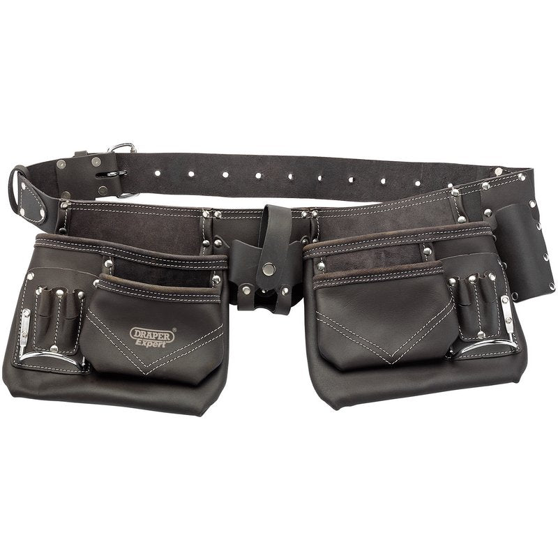 Draper OTLTP/ND Expert Oil-Tanned Leather Double Pouch Tool Belt Black
