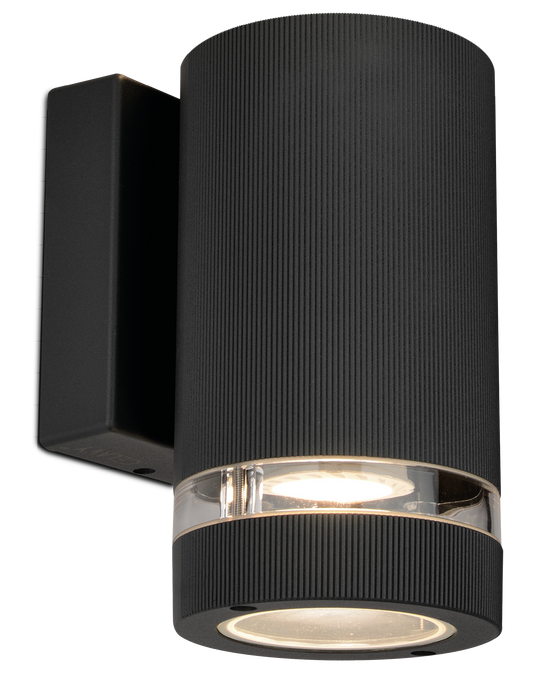 Kosnic OCAD-BLK Ocala GU10 Down Wall Light IP54 Black