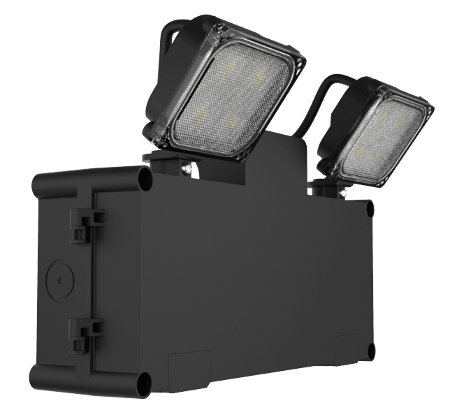 Kosnic ORD03-BLK/SST Orda 2 Duo 3.5W Dual Mode LED Emergency Twinspot 6500K IP65 Black
