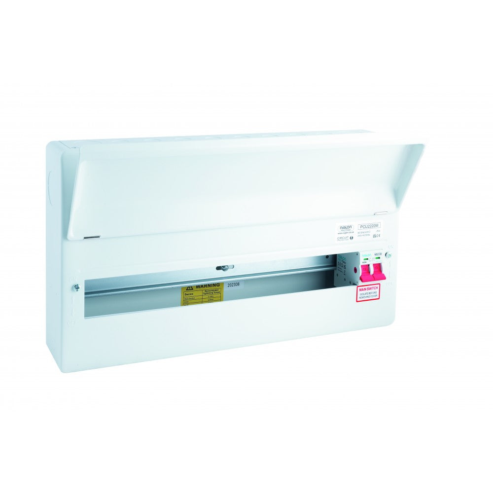 Niglon PCU2220M 20 Way Consumer Unit with 100A Mains Switch