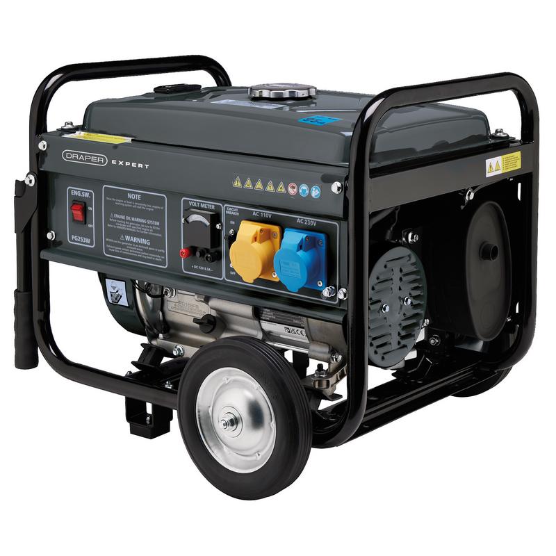 Draper PG253W 22KW 15L Petrol Generator Black