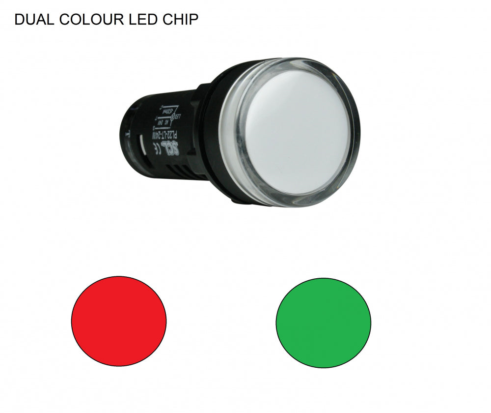 Switchtec PL22-230RG SCL 22mm Red & Green LED Indicator 230V AC