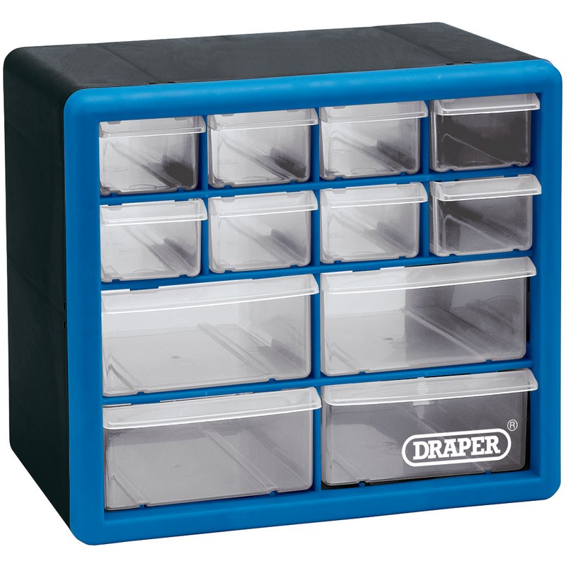 Draper POC12 12 Drawer Organiser Black & Blue