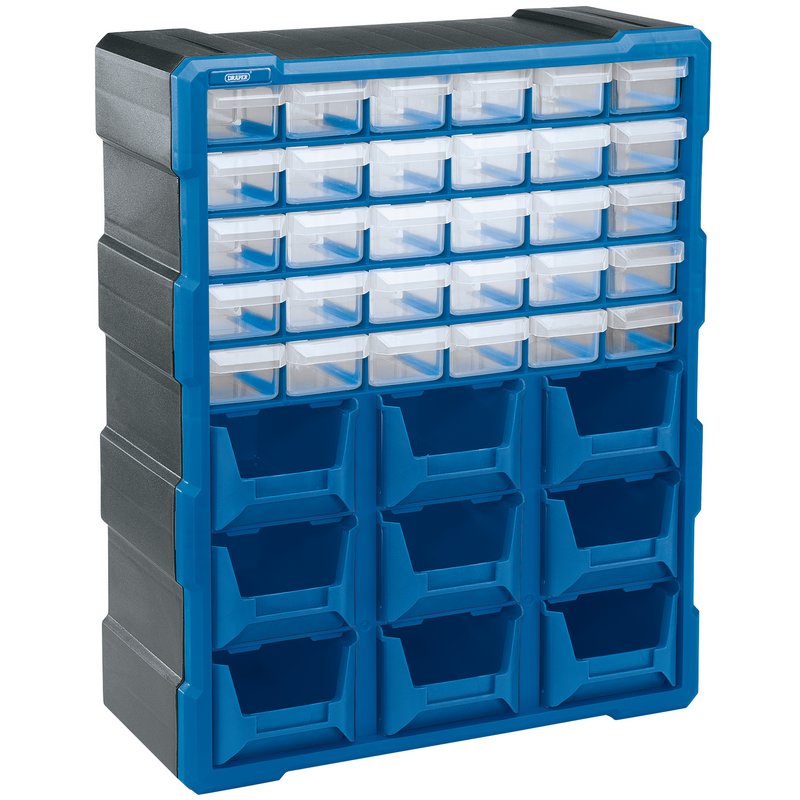 Draper POC39 30 Drawer 9 Bin Organiser Black & Blue