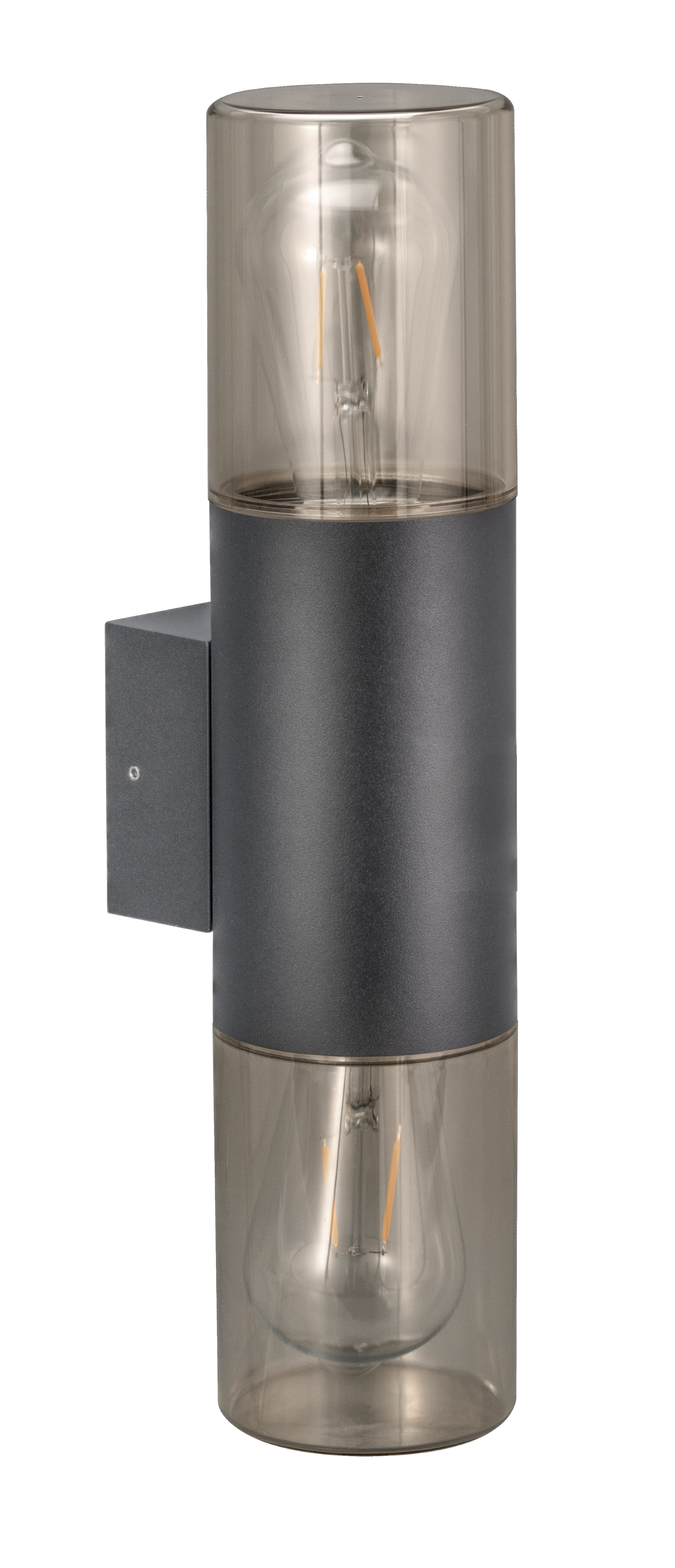 Kosnic POP-GRY Poplar E27 Modern Tubular Up / Down Wall Lantern IP65 Grey