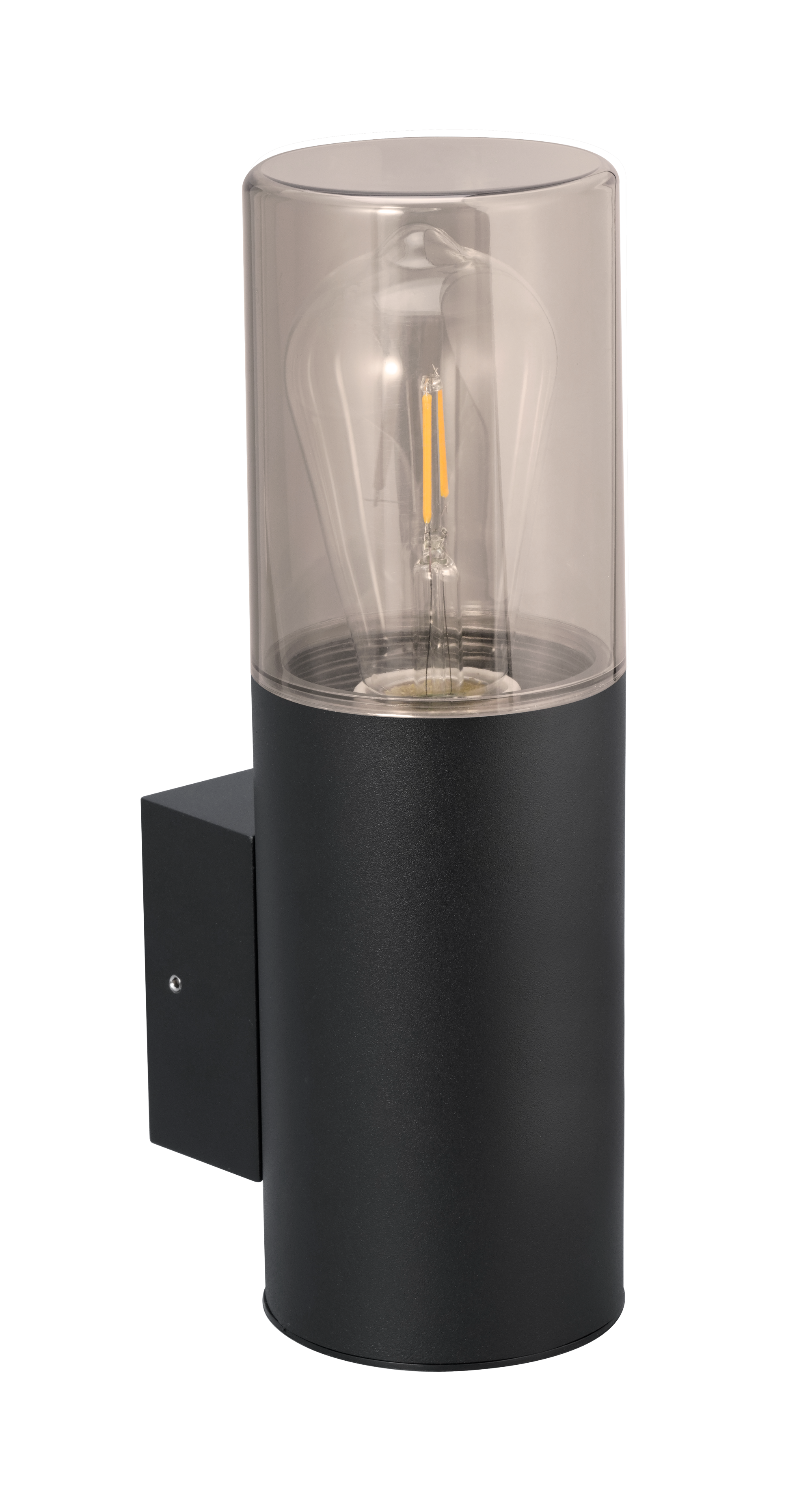 Kosnic POPU-BLK Poplar E27 Modern Tubular Wall Lantern IP65 Black