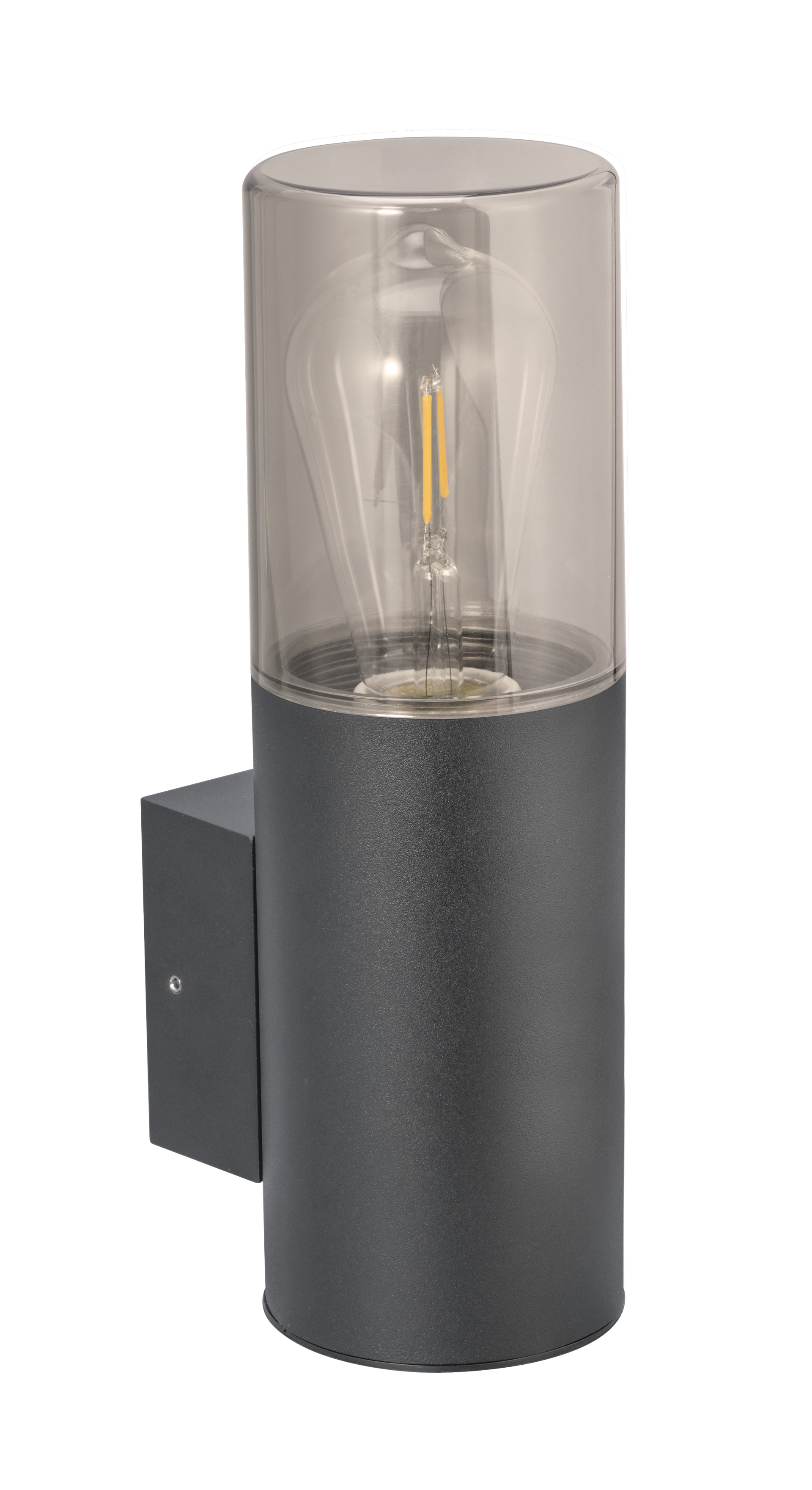 Kosnic POPU-GRY Poplar E27 Modern Tubular Wall Lantern IP65 Grey