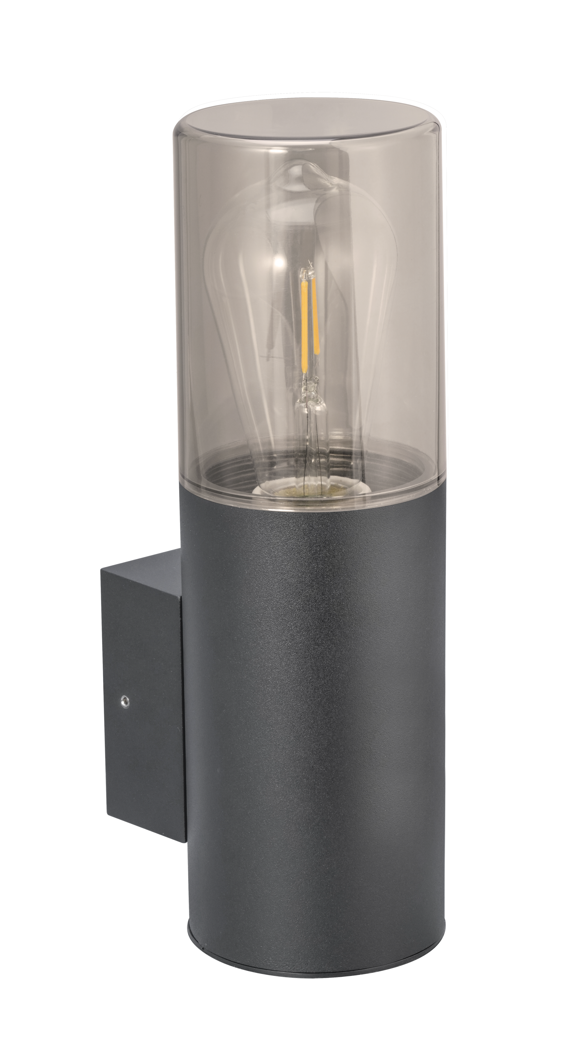 Kosnic POPU-GRY Poplar E27 Modern Tubular Wall Lantern IP65 Grey