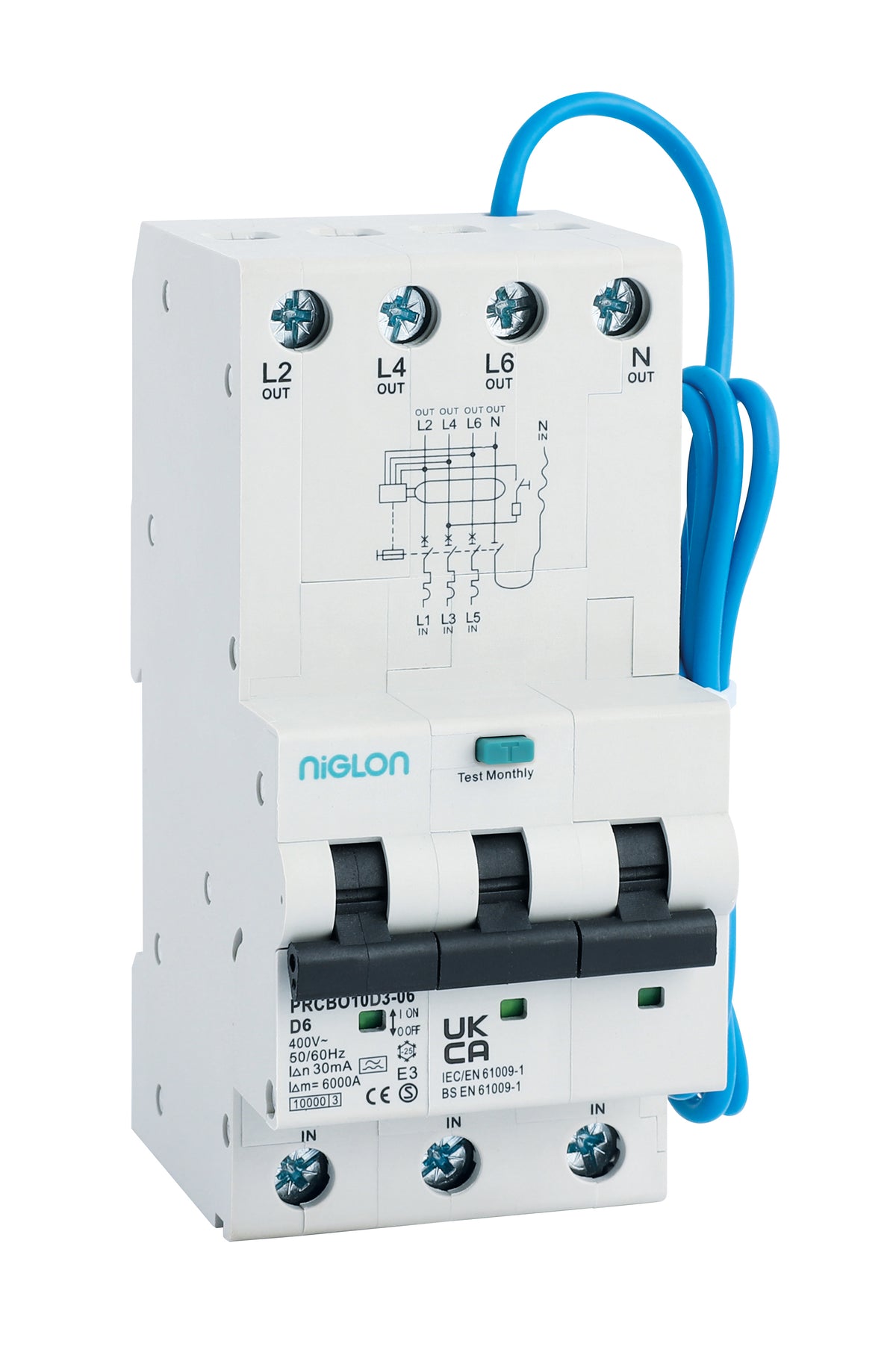 Tpn Rcbo Niglon PRCBO10D3-20 20A TP Type D RCBO – ETC Electrical