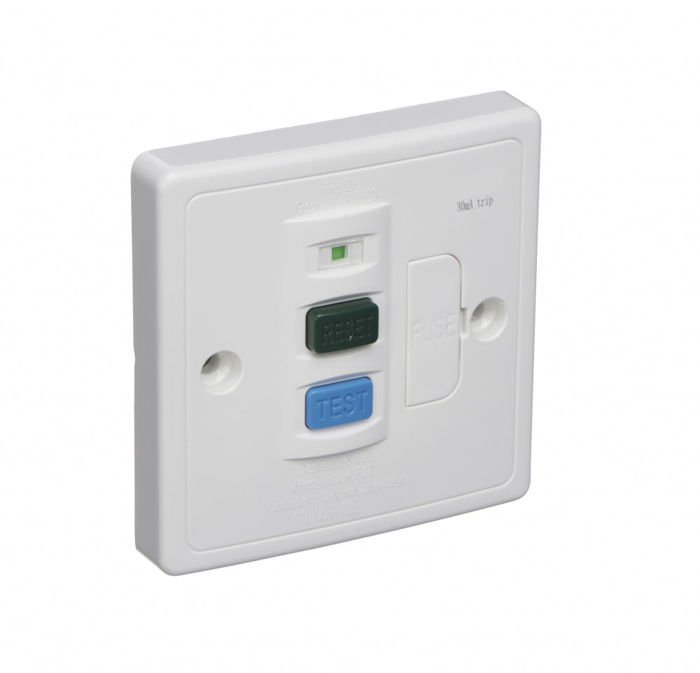 Switchtec PRCD13ASO SCL 1 Gang 13A RCD Spur White Moulded