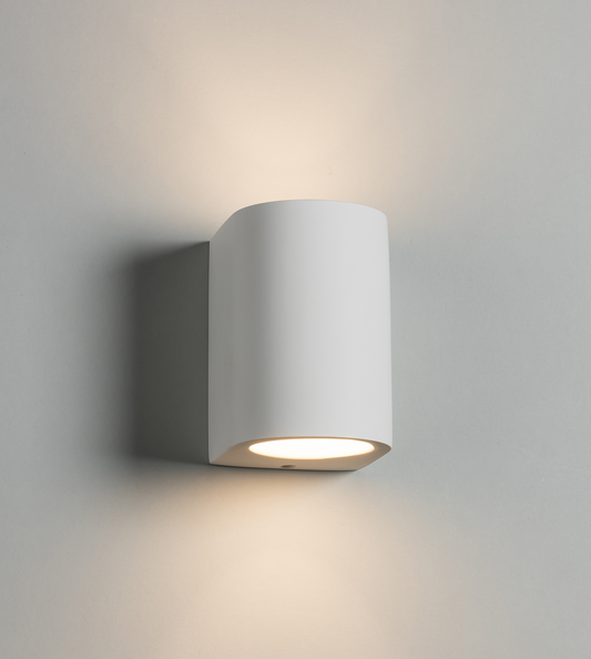 Knightsbridge PWL5 G9 Curved Up and Down Wall Light White Plaster