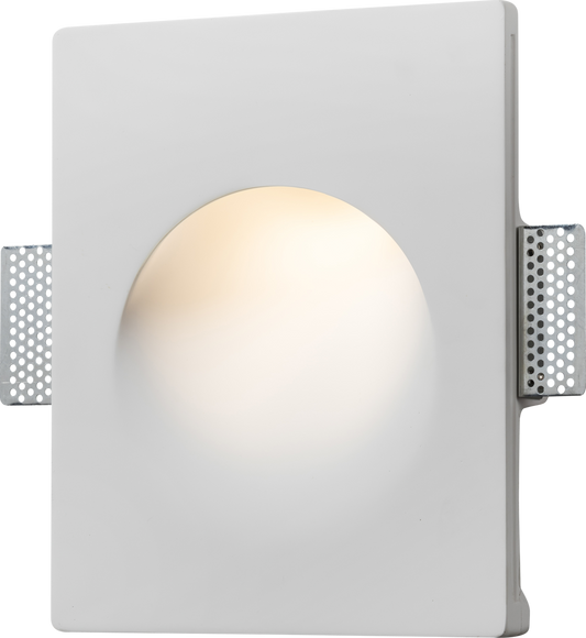 Knightsbridge PWRCC  GU10 Recessed Circular Wall Light White Plaster