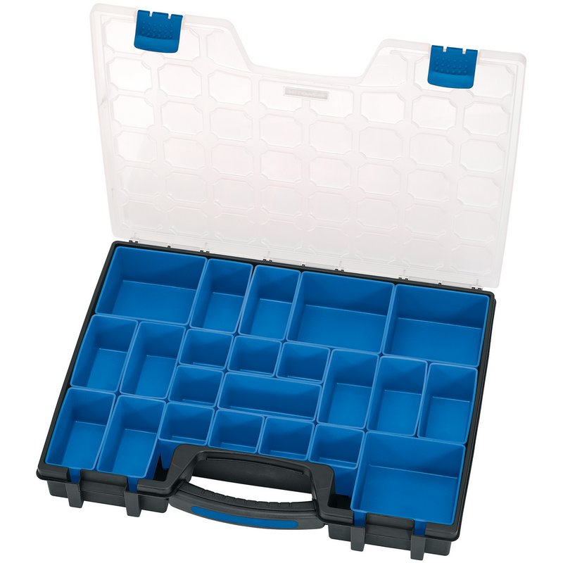 Draper QC22D 22 Compartment Organiser Black & Blue