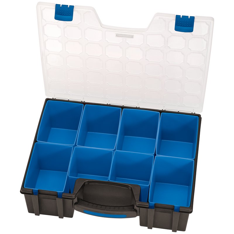 Draper QC8D 8 Compartment Organiser Black & Blue